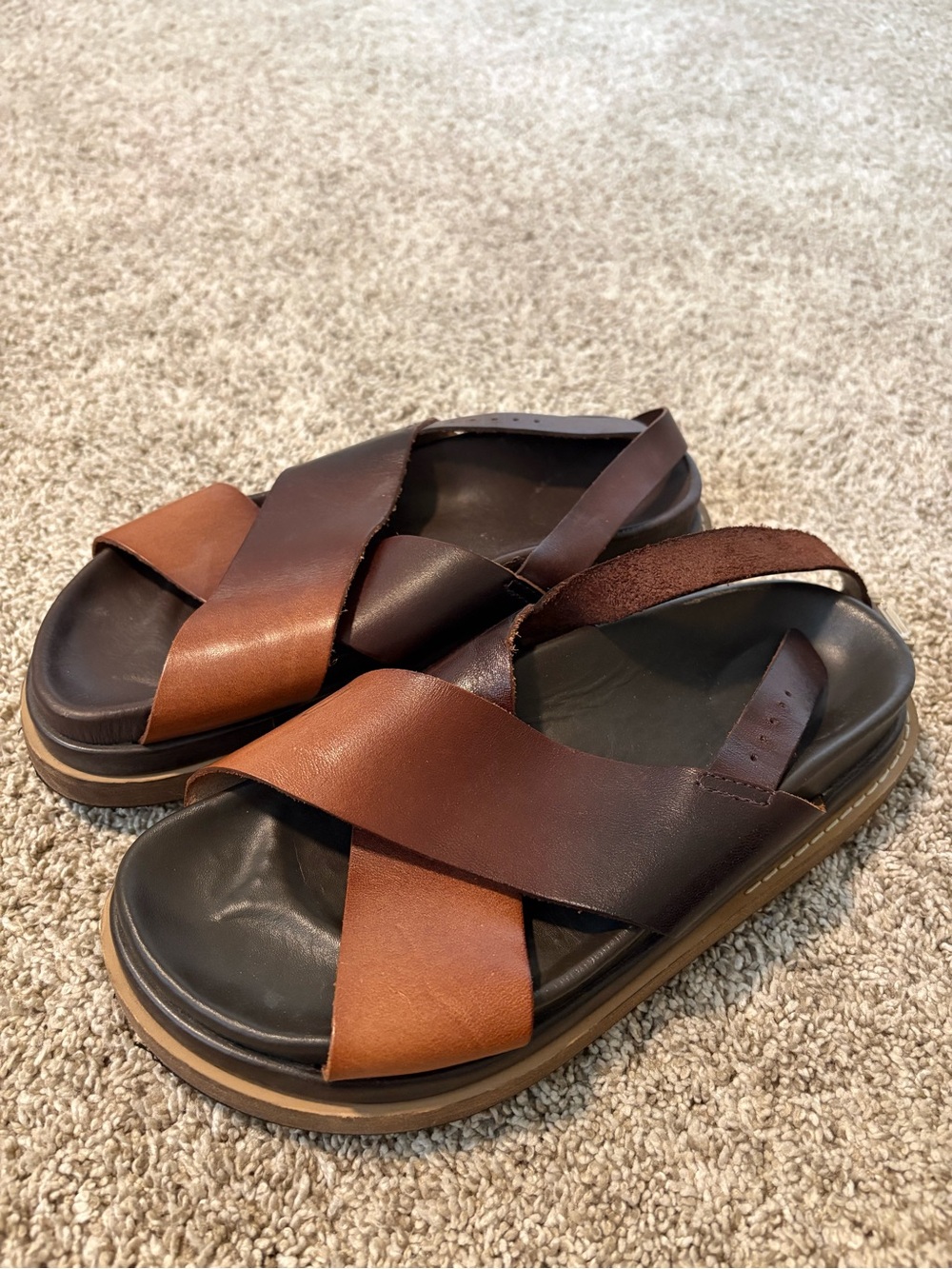 Alohas Marshmallow Brown Ombré Leather Sandals